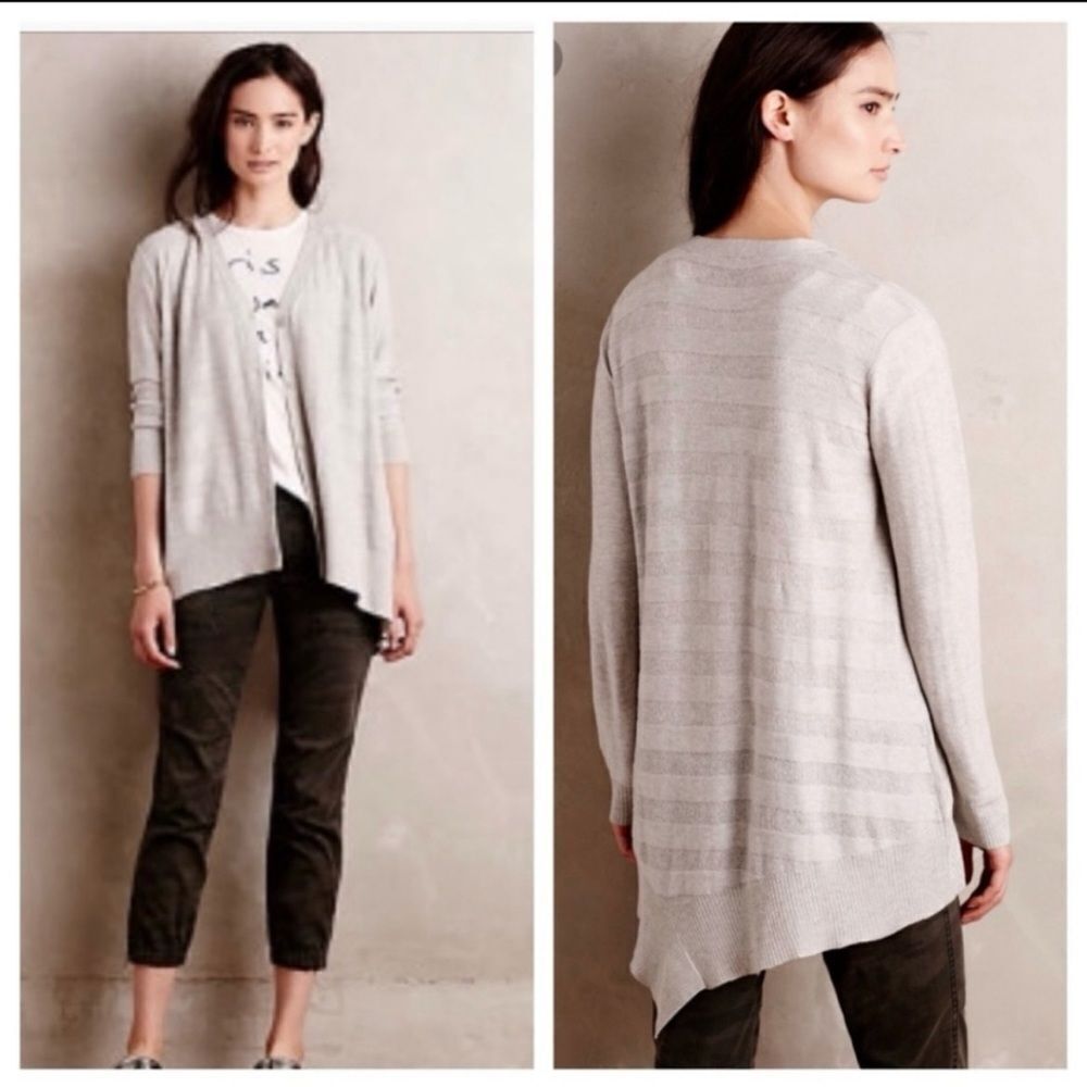Left Of Center x Anthropologie Gray Valonia Button Up Cardigan Size Large